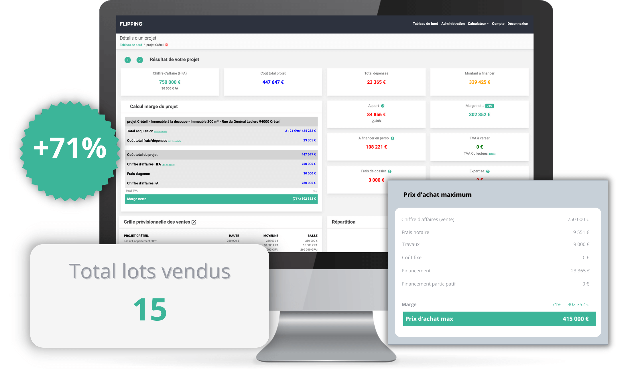 logiciel pour marchand de biens-simulateur de rentabilité