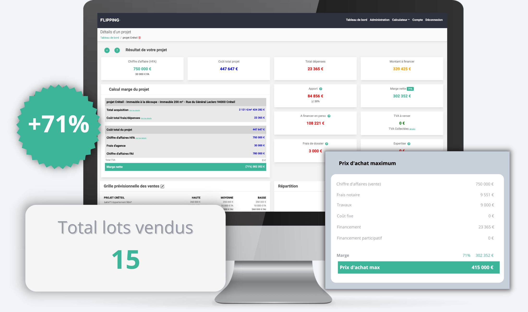 logiciel pour marchand de biens-simulateur de rentabilité