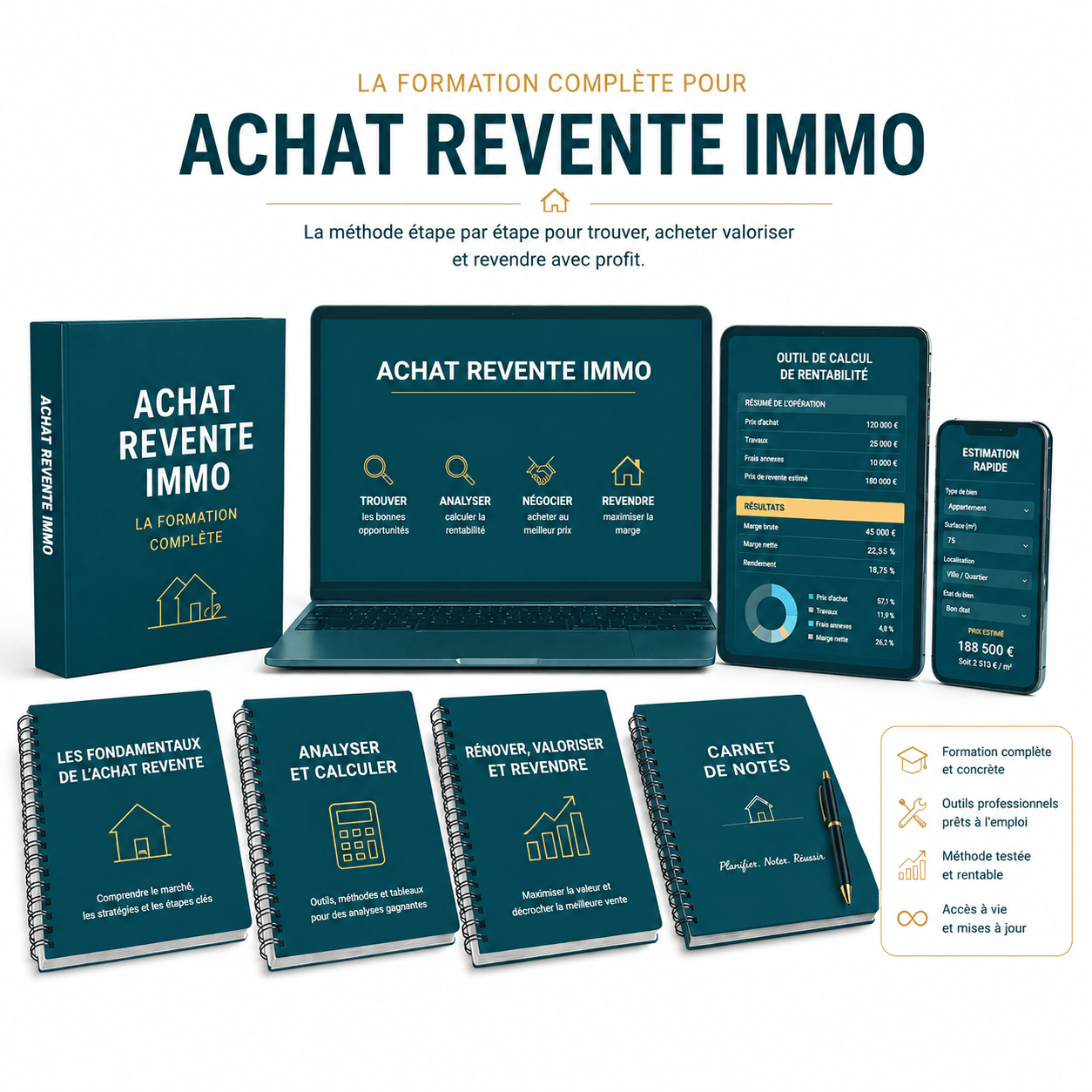 Formation Achat-Revente Immo - méthode complète pour trouver, acheter, valoriser et revendre